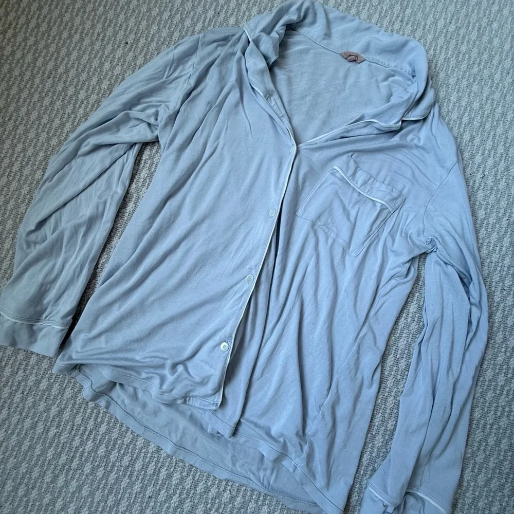 Eberjey Gisele Ice Blue/Ivory Pajama Set - Picture 3 of 6